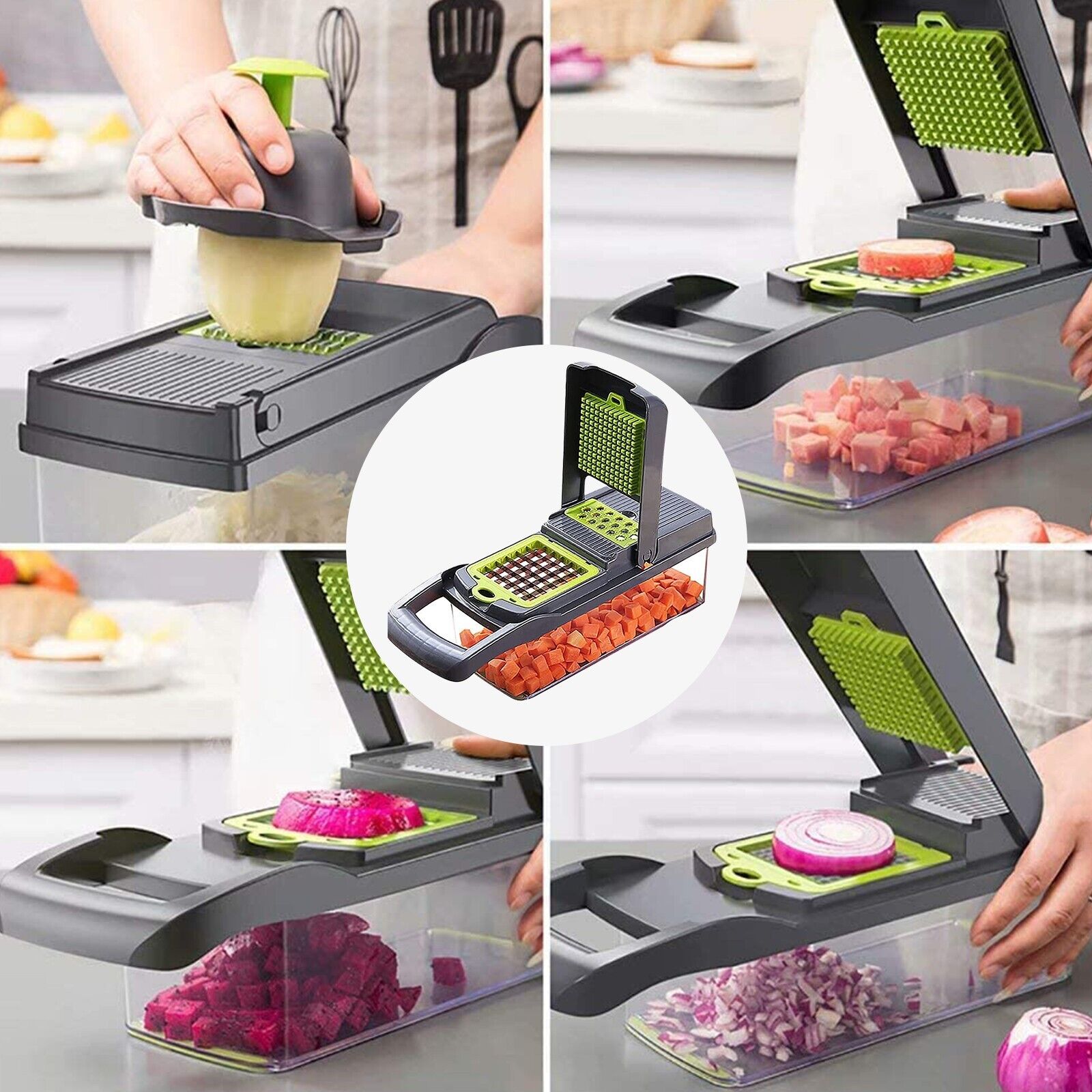 Vegetable cutter with blades.