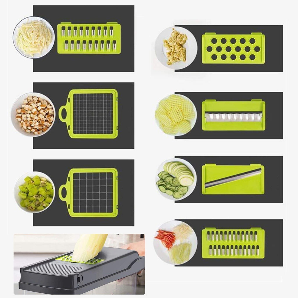 Different types of vegetable cutter blades.