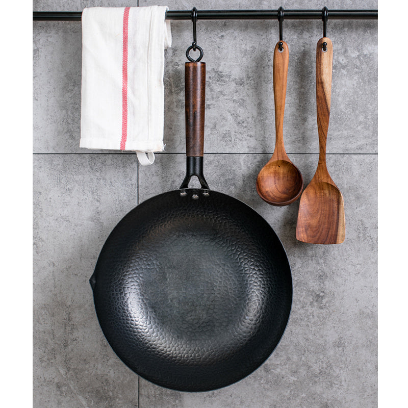 Extra Thick Stainless Steel Wok - Round Bottom & Double Ear Handles