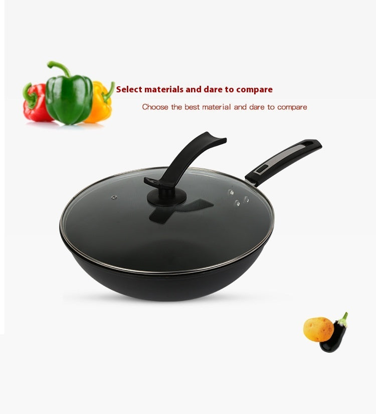 Non-Coated Fine Iron Wok – Durable, Natural, Non-Stick Cooking Pan