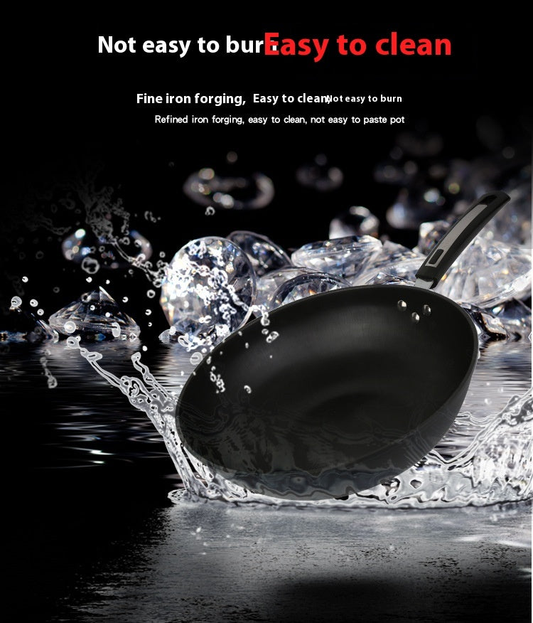 Non-Coated Fine Iron Wok – Durable, Natural, Non-Stick Cooking Pan