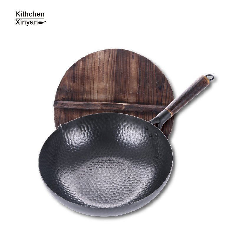 Extra Thick Stainless Steel Wok - Round Bottom & Double Ear Handles