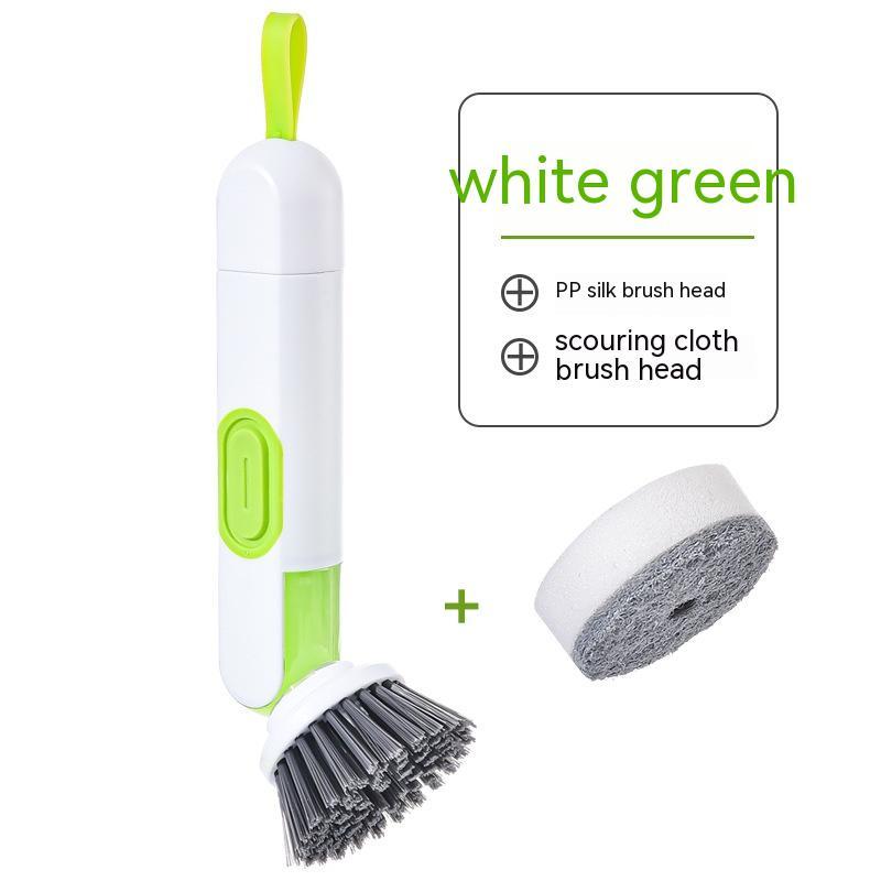 Multi‑Functional Long‑Handle Cleaning Brush with Liquid Dispenser & 2 Heads