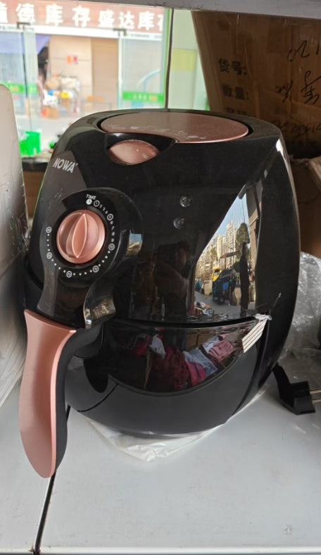 Black air fryer.