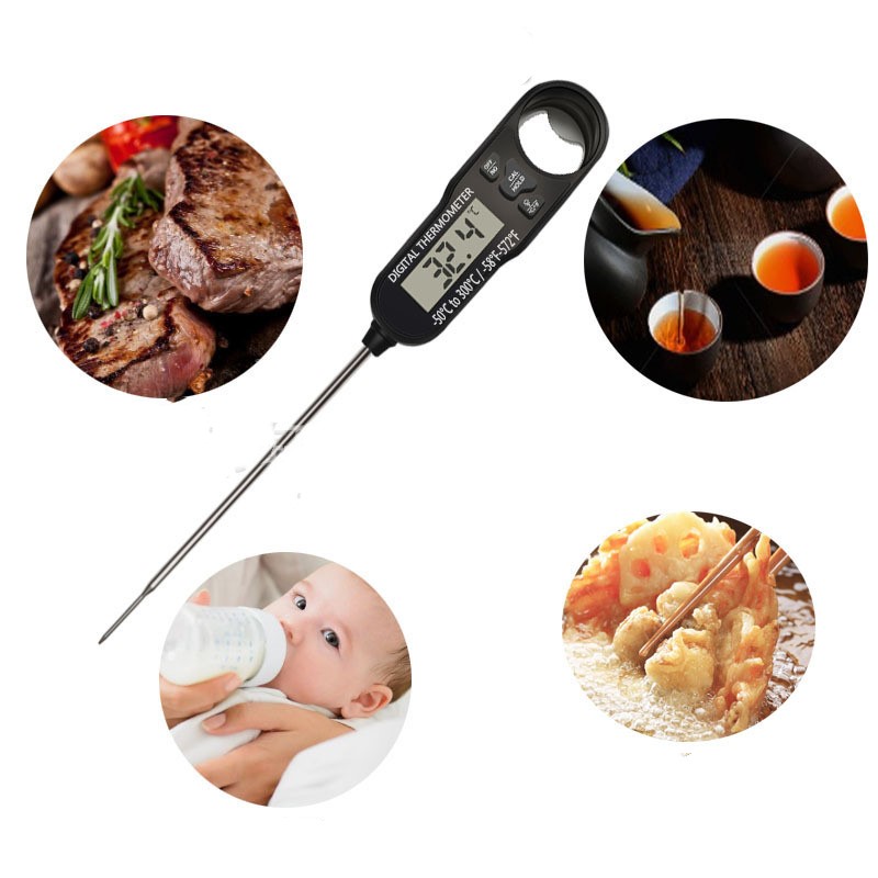 Meat thermometer and other food staffs.